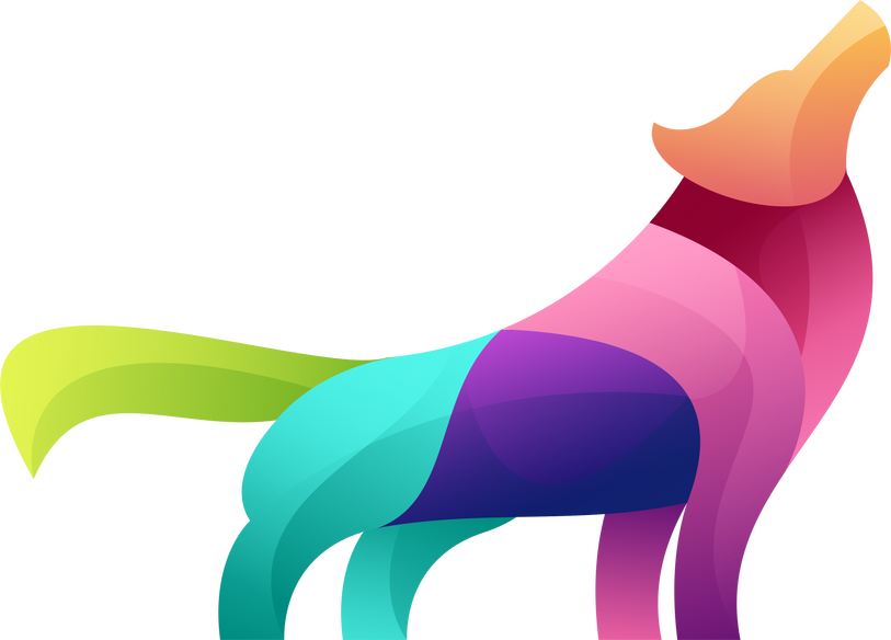 WOLF COLORFUL LOGO DESIGN